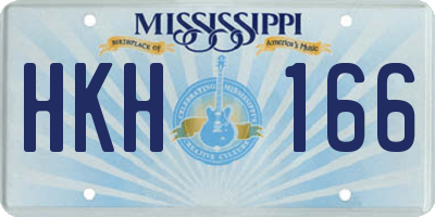 MS license plate HKH166