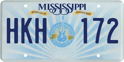 MS license plate HKH172