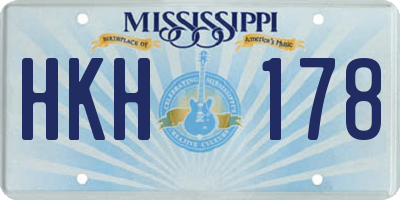 MS license plate HKH178