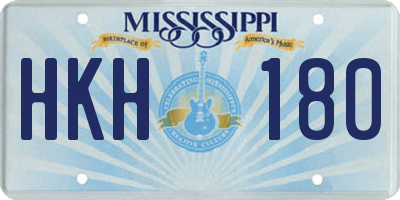 MS license plate HKH180