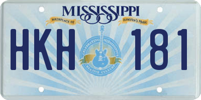 MS license plate HKH181