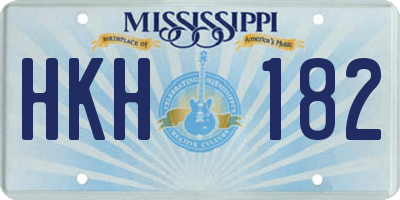 MS license plate HKH182