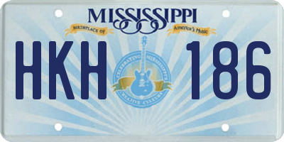MS license plate HKH186
