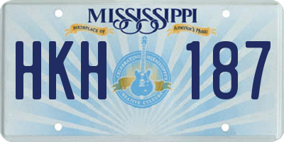 MS license plate HKH187