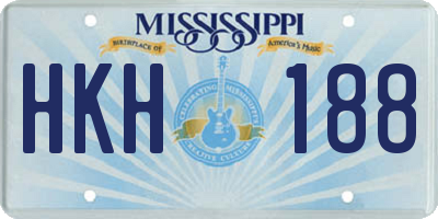 MS license plate HKH188