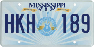 MS license plate HKH189