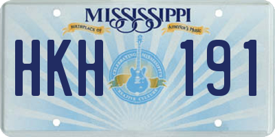 MS license plate HKH191