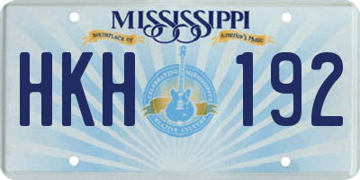 MS license plate HKH192