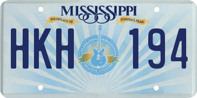 MS license plate HKH194