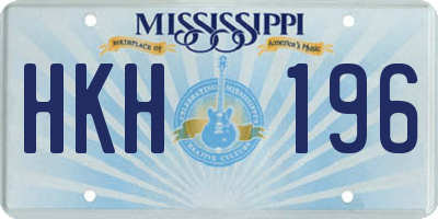 MS license plate HKH196