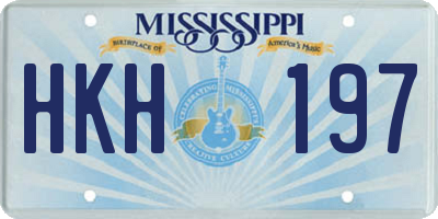MS license plate HKH197