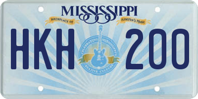 MS license plate HKH200