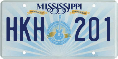 MS license plate HKH201