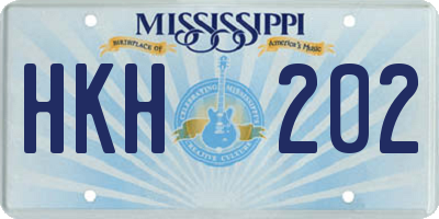 MS license plate HKH202