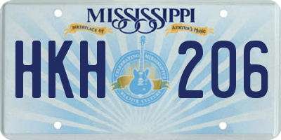 MS license plate HKH206