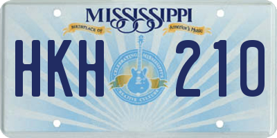 MS license plate HKH210