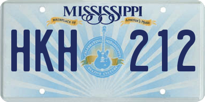 MS license plate HKH212