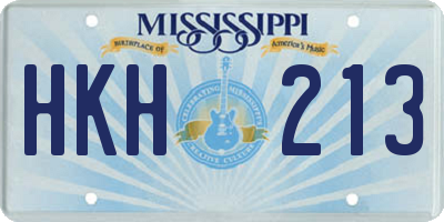 MS license plate HKH213