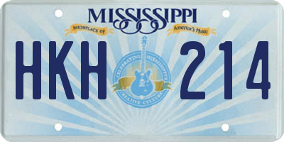 MS license plate HKH214