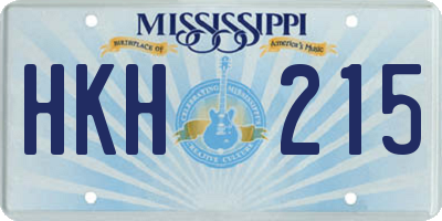 MS license plate HKH215