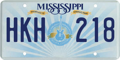 MS license plate HKH218