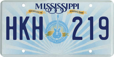 MS license plate HKH219
