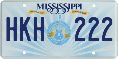 MS license plate HKH222