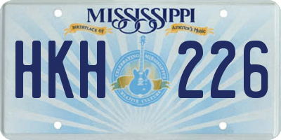 MS license plate HKH226