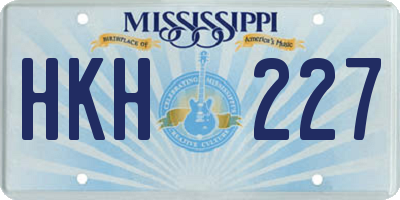 MS license plate HKH227