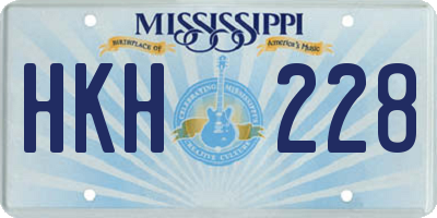 MS license plate HKH228
