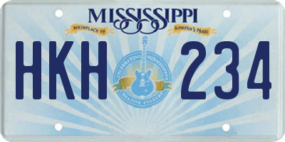 MS license plate HKH234