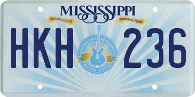 MS license plate HKH236