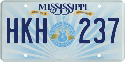 MS license plate HKH237