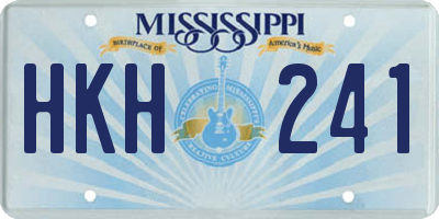 MS license plate HKH241