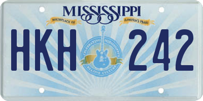MS license plate HKH242