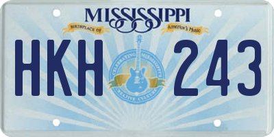 MS license plate HKH243
