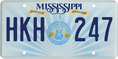 MS license plate HKH247