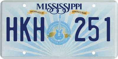 MS license plate HKH251