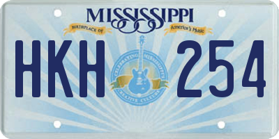 MS license plate HKH254