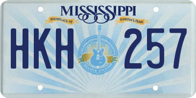 MS license plate HKH257