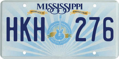 MS license plate HKH276