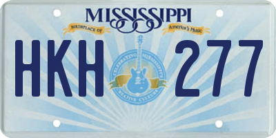 MS license plate HKH277