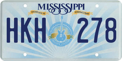MS license plate HKH278