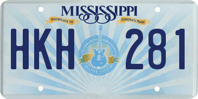 MS license plate HKH281