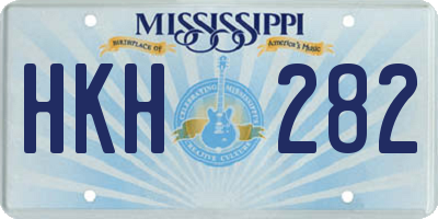 MS license plate HKH282