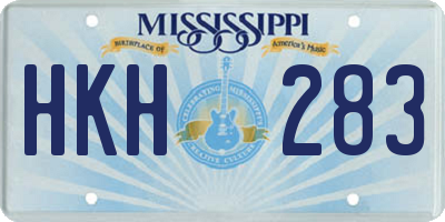 MS license plate HKH283
