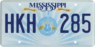 MS license plate HKH285