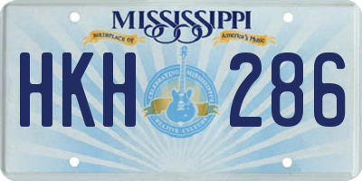MS license plate HKH286