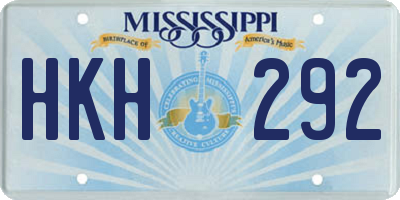 MS license plate HKH292