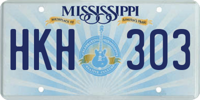 MS license plate HKH303